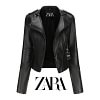 【ZARA】✨Elegancka sk&oacute;rzana kurtka damska, stylowa i wygodna na każdą okazję.