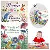 3PCS Wildflowers Coloring Book Set Mindfulness Art Books for Adults 