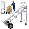 [US Local Warehouse] Convertible Hand Truck Alloy Fold Handcart Swivel Caster Tow Cart Cargo Trolley Convertible Hand Truck Dolly Cart With Wheels for Delivery Driver/Mover