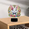 Acrylic Double Sided Bunny Diamond Painting LED Night Light for Easter Decor