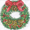 Xmas Wreath - 9CT Partial Beaded Cross Stitch Kit(21x21cm)