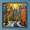 (US Local)Paint By Numbers Kit On Canvas DIY Oil Art Street Home Picture Decor 40x40cm