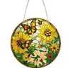 5D Diamond Painting Double Sided Effect  Stained Glass Panel Decorative Home Garden Decoration Hanging Kit(Sunflower)