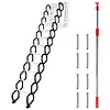 [US Local Warehouse] 12 Steps Pull Down Attic Ladder 11.2ft Up to 600lbs Retractable Scissor Ladder with Anti-Slip Steps Attic Loft Stairs for Home Indoor Outdoor