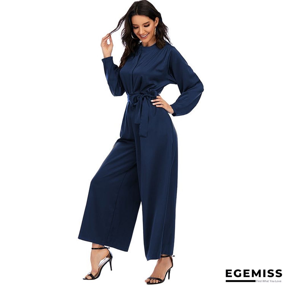 Fashion Jumpsuit Solid Color Waist Temperament Wide-leg Pants | EGEMISS