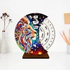 Diamond Painting Wooden Lion Moon Perpetual Calendar