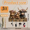 Highland Cow Ornaments Key Holder for Wall Mount 2D Bullhead Animal Wooden Towel Key Hooks Coat Hanger with 4 Hooks Cow Wall Decorative Rack for Entryway Hallway Farmhouse
