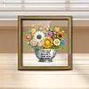 Diamond Painting Wooden Double-Sided Flower Ornaments Kit with Photo Frame Desktop