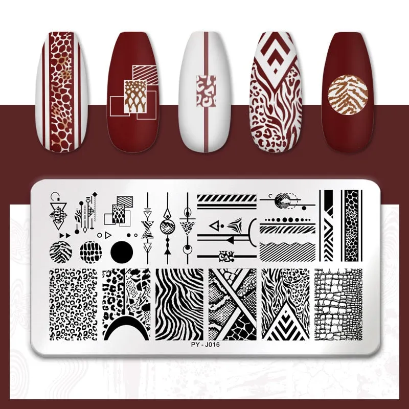 PICT YOU  Nail Stamping Plates Line Pictures Stencil Stainless Steel Nail Design for Printing Nail Art Image Plate Tool-Nail Inspo