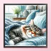 (Counted/Stamped)Cat Sleeping Under The Quilt-11CT Cross Stitch 40*40cm/15.75*15.75in
