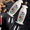 4pcs DIY Diamond Painting Wine Bag Kit Rhinestones Liquor Bottle Cover (Flower)