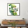 (Small Size)Gnome Goes To Toilet - 18CT Stamped Cross Stitch - 25*25cm
