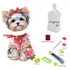 DIY Pink Yorkshire Terrier-Acrylic Diamond Painting Ornaments With Shaking Head Function