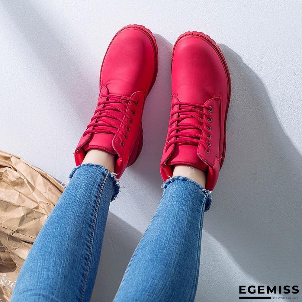 Autumn Early Winter Shoes Women Flat Heel Boots Fashion Keep warm Women's Boots Brand Woman Ankle Botas | EGEMISS
