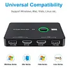 HD KVM Devices Keyboard Mouse Printer KVM Hub Adapter Equipment for 2 PC Sharing
