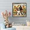 Beagle-Peinture au diamant de forage rond-40*40cm