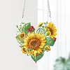 Diamond Painting Love Sunflower Wreath Pendant