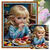 Blonde Little Girl Eating Breakfast-11CT Stamped Cross Stitch 40*55cm/15.75*21.65in