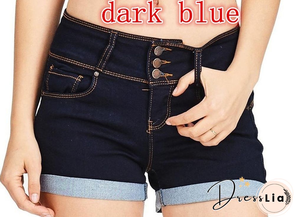 Plus Size Womens Ladies High Waist Short Jeans Shorts Denim Pants