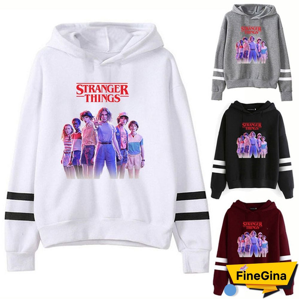 Stranger Things Printed Hoodies Unisex Hooded Sweatshirts Cozy Tops Pullovers