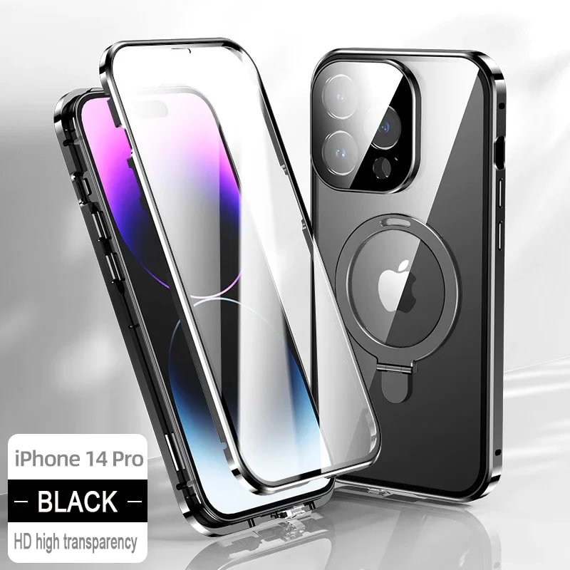 iPhone series double-sided magnetic holder mobile phone case