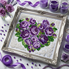 Purple Rose-Partial 9CT Stamped Cross Stitch Bead Embroidery 39*33cm