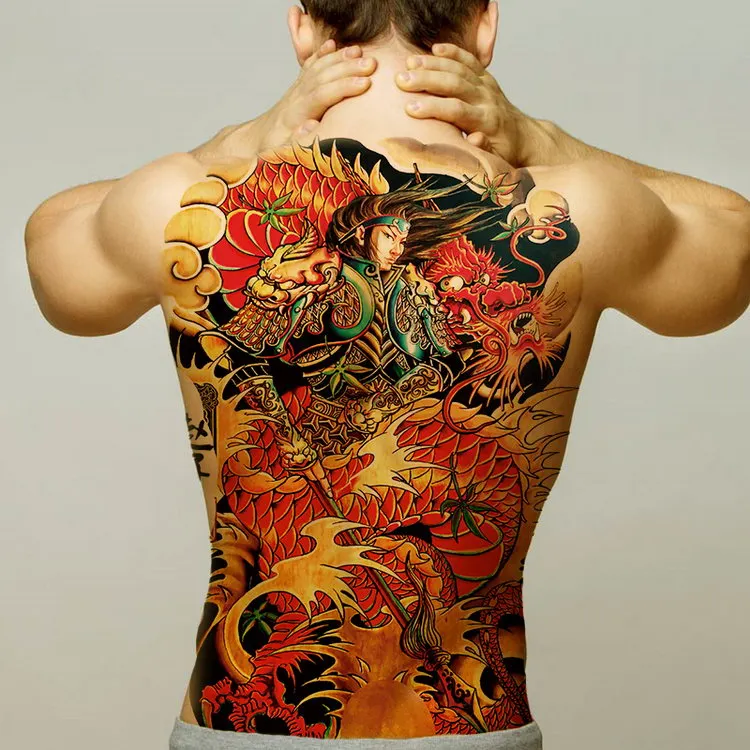 temporary men tattoos water transfer tattoo full back large tatoo fake dragon wings tattoo and body art sticker sexy decals big
