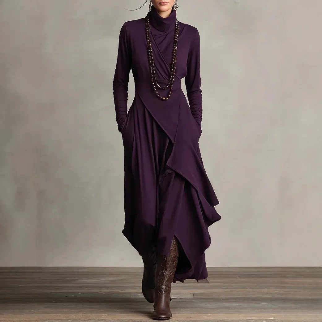 Billionm Billionm Explosion Of Solid Color Round Tie With Casual Temperament Dress Woman