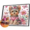 Diamond Painting-DIY Crystal Rhinestone Flower Yorkie