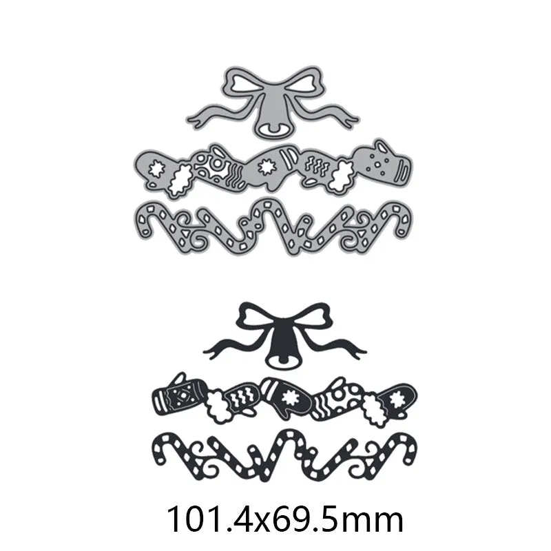 Christmas Bells Gloves Ribbon Metal Cutting Dies For DIY Scrapbook Cutting Die Paper Cards Embossed Decorative Craft Die Cut New