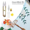 10x Thread Punch Tools Kit Cross Stitch Embroidery Needle Set for DIY Craft 11CT/14CT（Color Random）