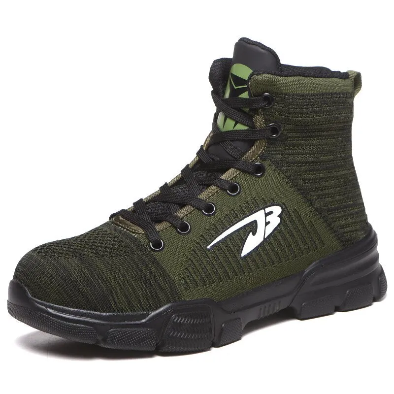 Indestructible Ryder Shoes Men and Women Work Safety Shoes Steel Toe Cotton High-Top Ankle Boots Puncture-Proof Work Sneakers