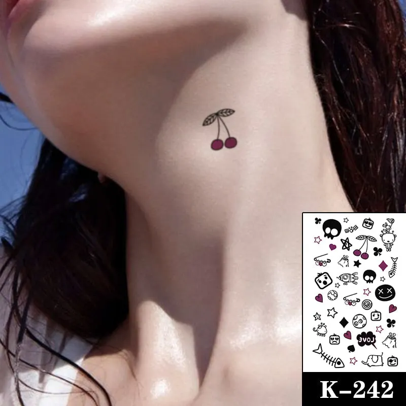 Waterproof Temporary Tattoo Sticker Black Wolf Arrow Rose Butterfly Flash Tattoos Totem Line Body Art Hand Fake Tatoos Women Men