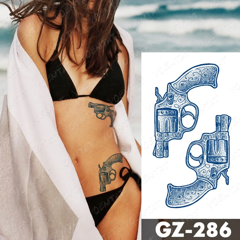 Sdrawing Lasting Ink Tattoos Body Art Waterproof Temporary Tattoo Sticker Line Dragon Tiger Totem Tatoo Arm Fake Fox Whale Tatto