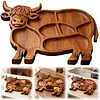 Highland Cow Wooden Charcuterie Board Rustic Serving Tray Cheese Board (Style B)