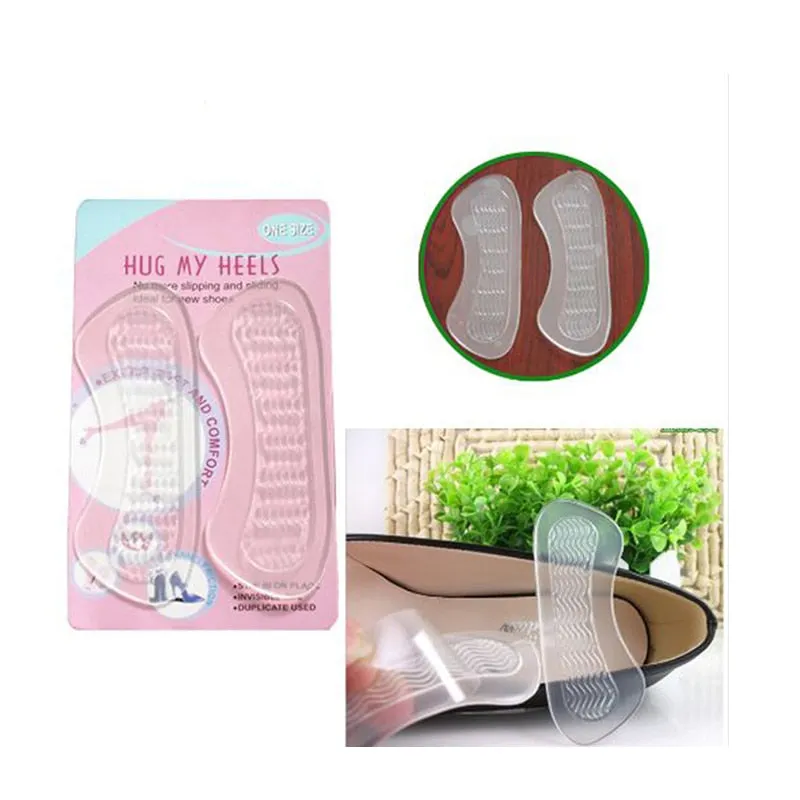 1Pair Rearfoot Invisible Silicone Anti-Slip High Heel Cushions Heel Back liner Shoes Silicone Insoles Shoe Cushion 892302
