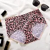 Ice silk seamless large size satin leopard print briefs