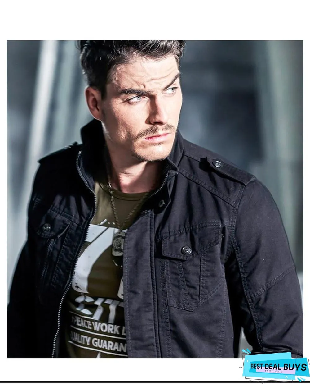 Men Denim Jacket Big Size Military Tactical Jeans Jacket Solid Casual Air Force Pilot Coat