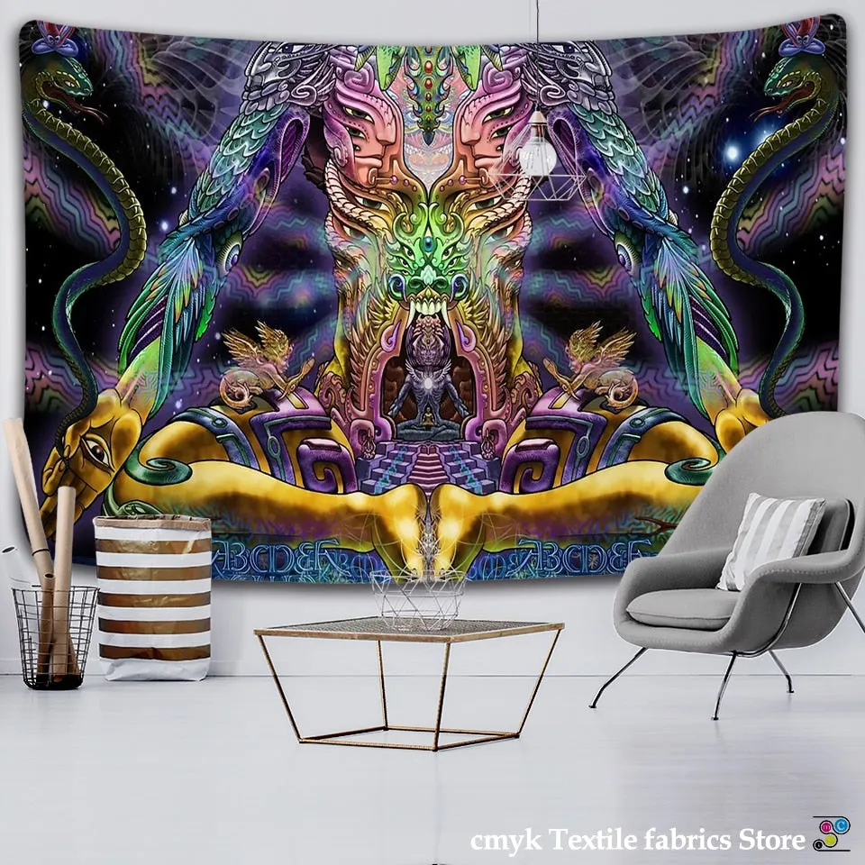alien witchcraft Tapestry Hippie Carpet Room Trippy Tapestry Wall Hanging Witchcraft tapiz Dropship hippie deco wall hanging
