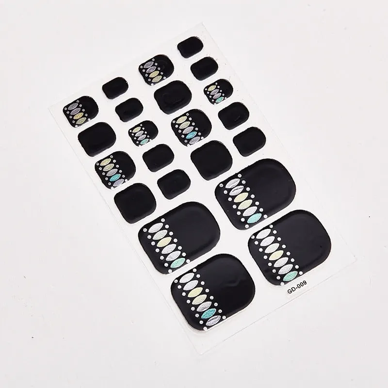 22 Tips/Sheet Shiny Nail Decoration Nail Adhesive Nail Accesoires Nail Art Decoration Nailart Sticker Adesivos Nail Tape