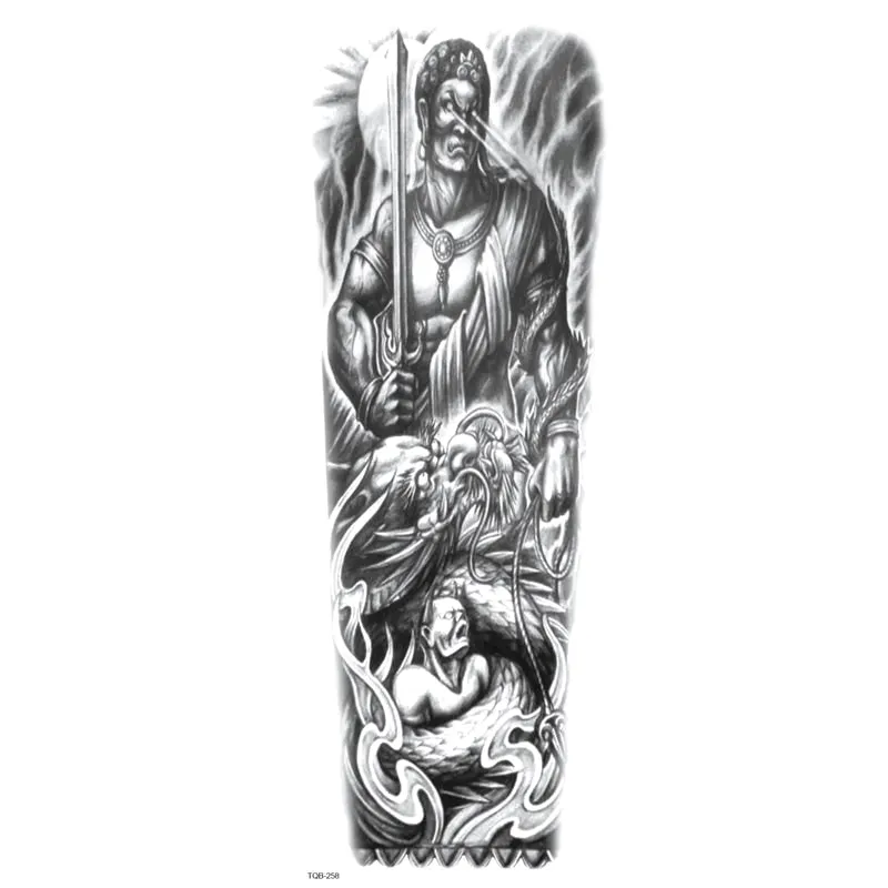 Fake Tattoo Dragon For Men Waterproof Sleeves Angel Tiger Snake Animal Stickers Waterproof Temporary Tattoos Skeleton Hand