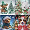 (US Local)4pack Xmas Animal-Special Shaped Diamond Painting Kit(30x30cm)