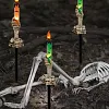 Bougie &eacute;lectronique LED d'Halloween, bougeoir squelette