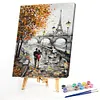 Paris Street-Paint by Numbers Acrylic Painting 30*40CM