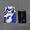 2025/2026 Real Madrid Pre-Match Training Blue White Vest+Shorts Football1:1 Thai Quality