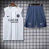 2025/2026 Psg Paris Pre-Match Training White Vest+Shorts Football1:1 Thai Quality