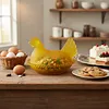 Vintage-Style Glass Hen on Nest Dish with Lid Tabletop Dessert Plate Snack Bowl