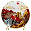 DIY Cloisonne Enamel Painting Kit for Adults Beginners Gift Home Decor Filigree Enamel Art Making Set with Bracket 30x30cm