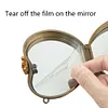 (US Local)Small Grid Diamond Painting Mirror Bag Rhinestone Jewelry Box for Women (Gold)