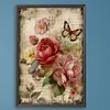Vintage Butterfly Peonies-Paint by Numbers Acrylic Painting 40*60CM(Poster style）